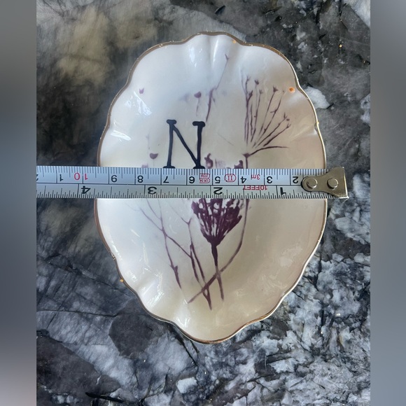 Anthropologie Floral Monogrammed Trinket Dish - Picture 4 of 5